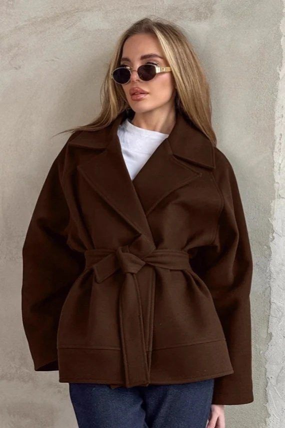 كوت نسائي مع حزام (الطول اختياري)