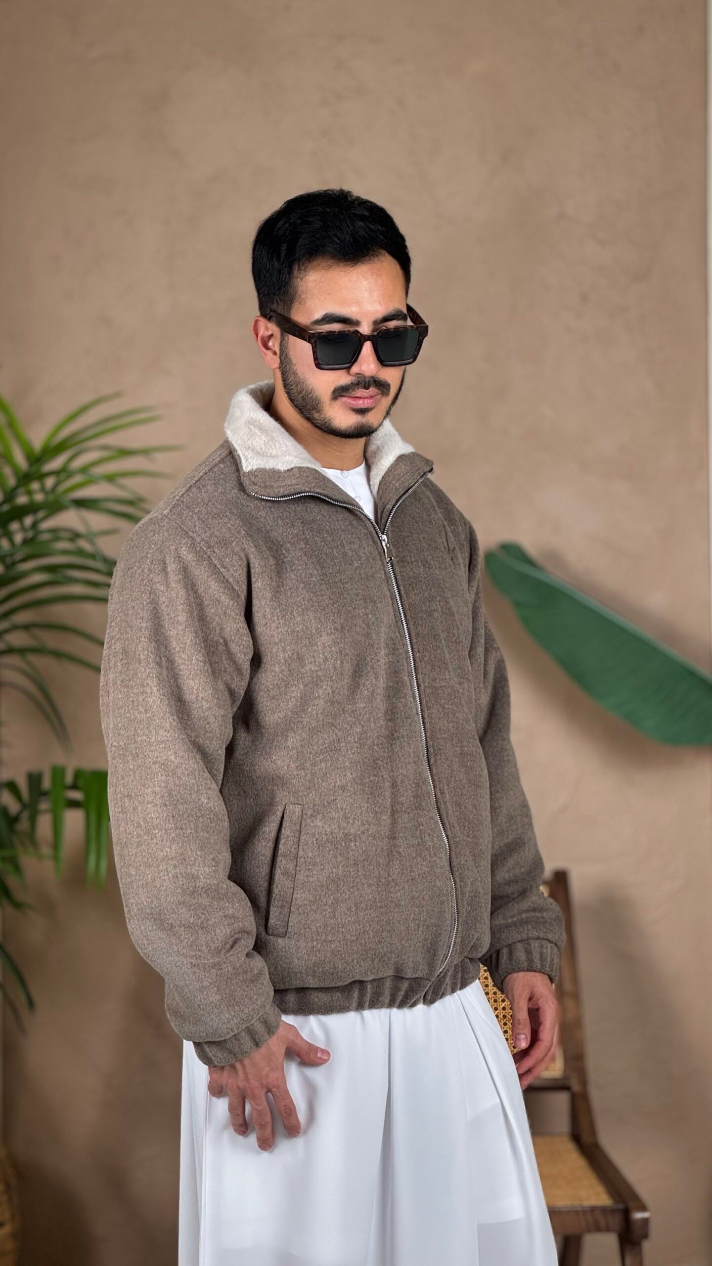 Khaki Cashmere Jacket - Image 2