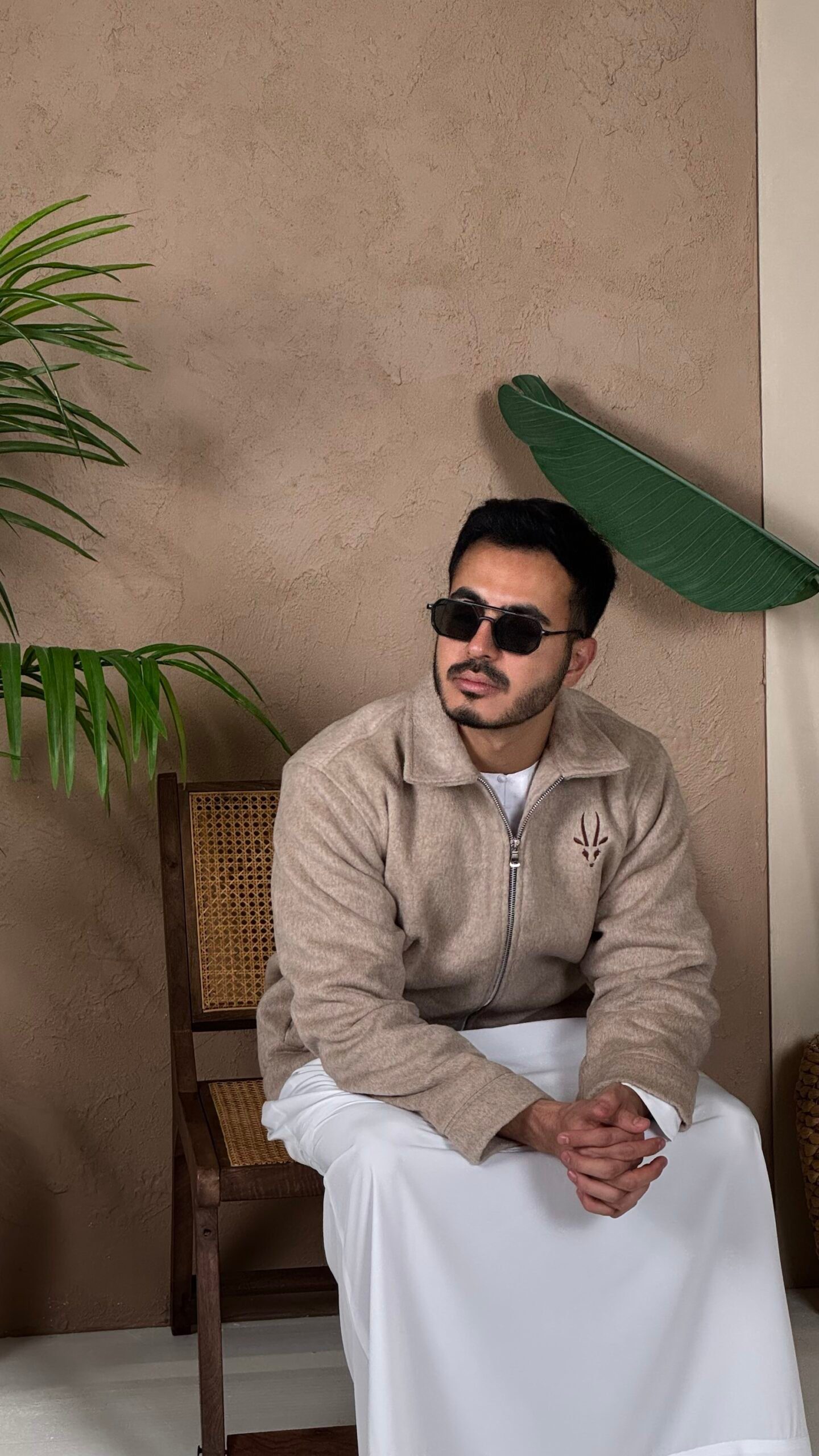 Cashmere jacket with fur lining