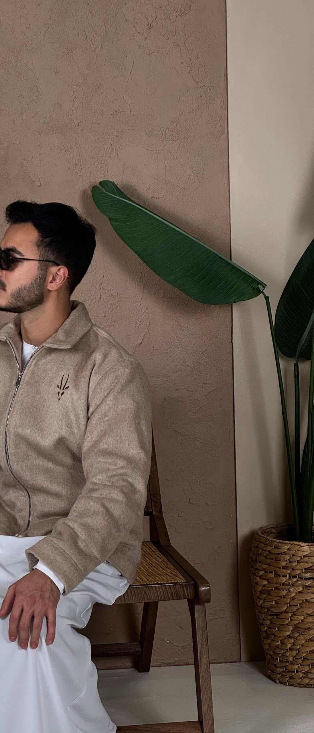 Cashmere jacket with fur lining