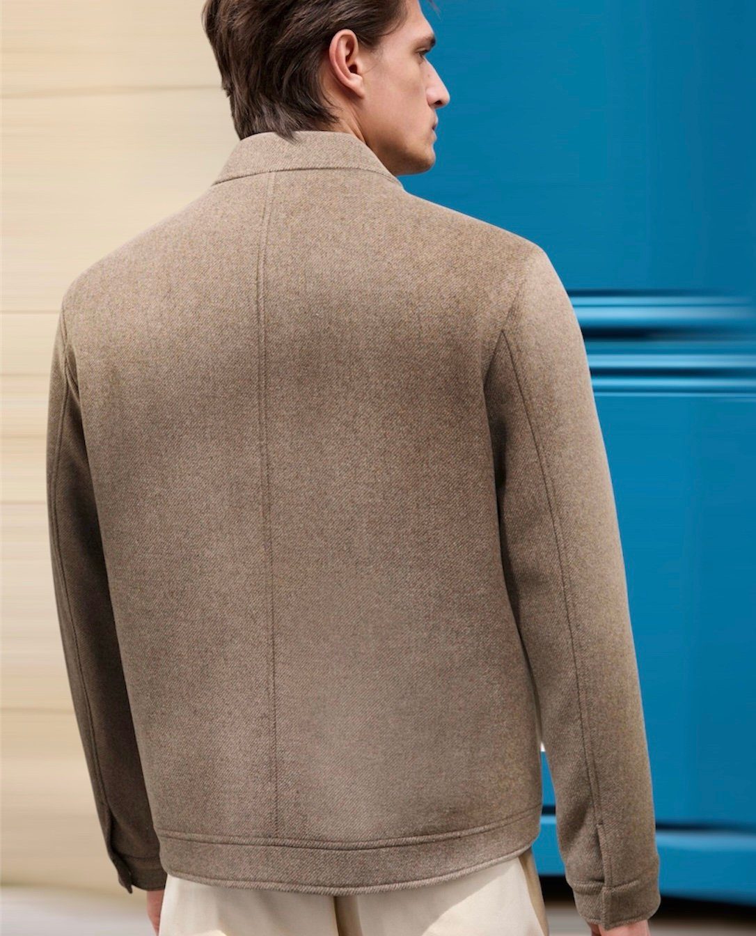 Cashmere jacket with zipper